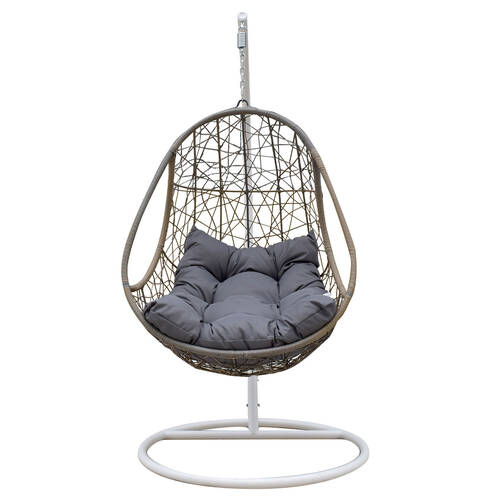 Arcadia Furniture PE Rattan Rocking Egg Chair - Oatmeal & Grey