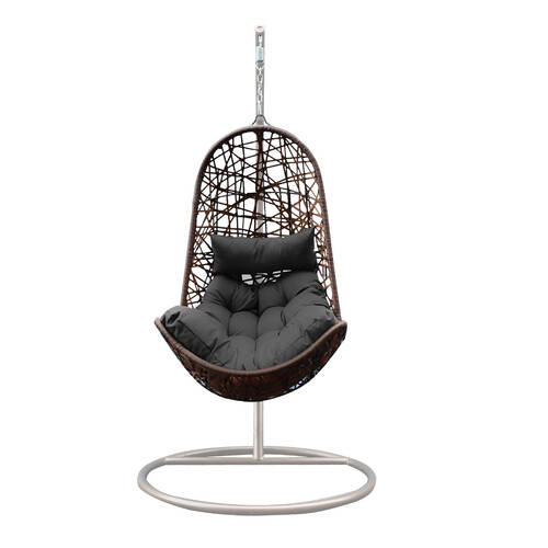 Arcadia Furniture Outdoor Hanging Egg Chair Curved - Oatmeal & Grey