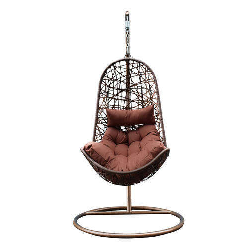 Arcadia Furniture Outdoor Hanging Egg Chair Curved - Brown & Coffee