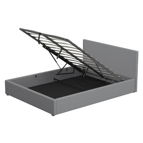 Milano King Luxury Gas Lift Bed Frame w/ Headboard M1 - Grey