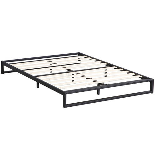 Milano Single Florence Metal Platform Bed Frame Base 197x97cm - Black