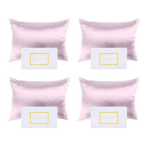 4PK Royal Comfort Pure Silk Pillowcase Single Pack 51x76cm - Malaga Wine