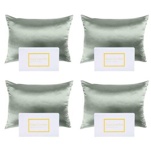 4PK Royal Comfort Pure Silk Pillowcase Single Pack 51x76cm - Soft Blue
