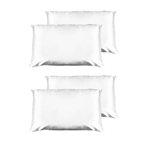 2PK Casa Decor Luxury Satin Pillowcases Twin Pack 51x76cm - White