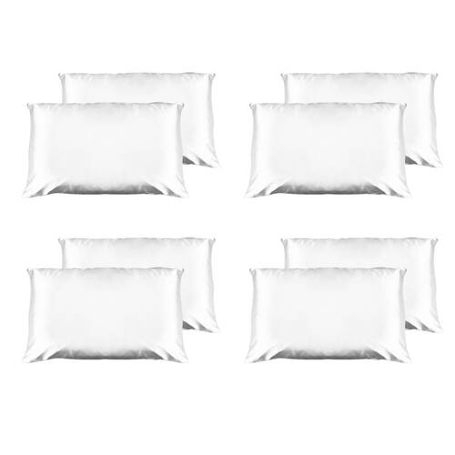 4PK Casa Decor Luxury Satin Pillowcases Twin Pack 51x76cm - White