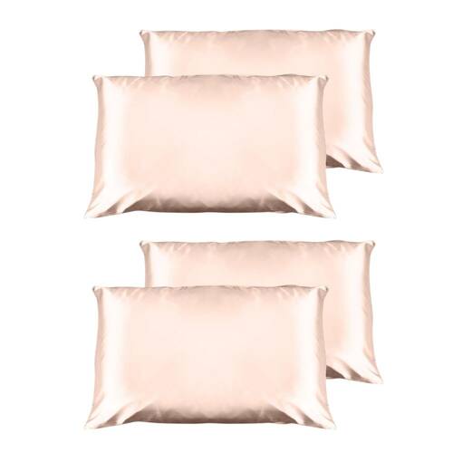 2PK Casa Decor Luxury Satin Pillowcases Twin Pack 51x76cm - Champagne Pink