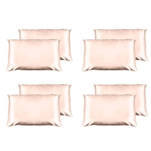 4PK Casa Decor Luxury Satin Pillowcases Twin Pack 51x76cm - Champagne Pink