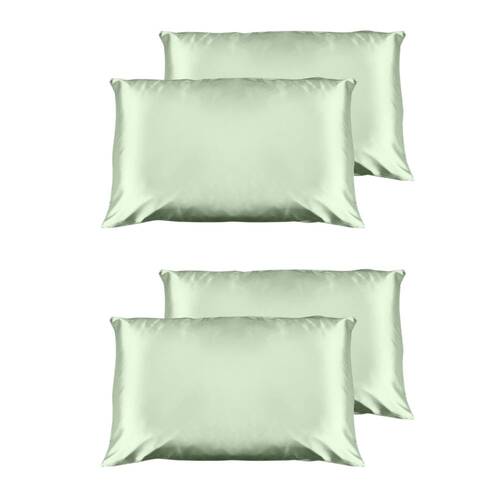 2PK Casa Decor Luxury Satin Pillowcases Twin Pack 51x76cm - Sage