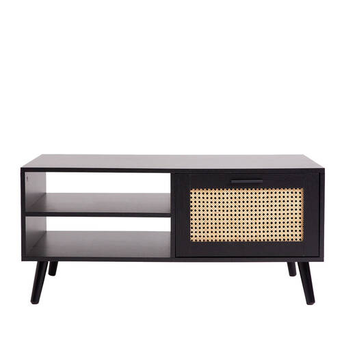 Casa Decor Tulum Rattan Coffee Table w/ Drawer 100x60cm - Black