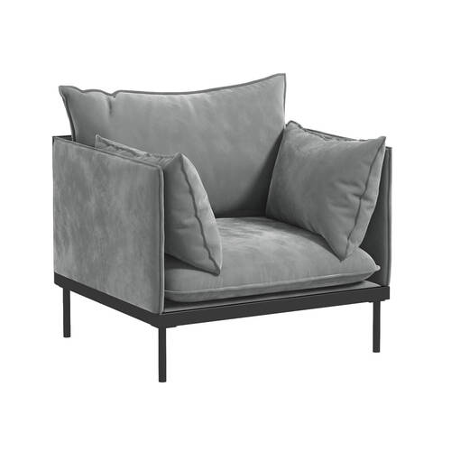 Casa Decor Camilla One Seater Home/Office Sofa 88x81cm - Light Grey