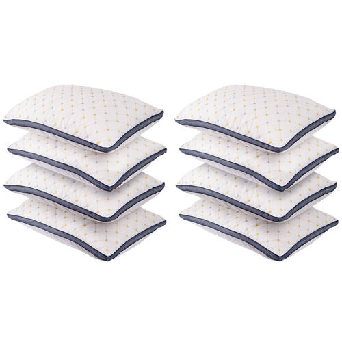 2x 4pc Royal Comfort Luxury Chiro Comfort Air Mesh Pillow 50x75cm - White/Blue