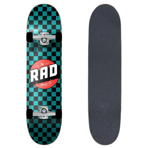 Rad Maple Complete Dude Crew Checkers Skateboard 18.41x76cm - Black