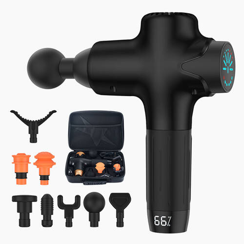Fitsmart Chiro Pro LED Vibration Massage Gun Device - Black