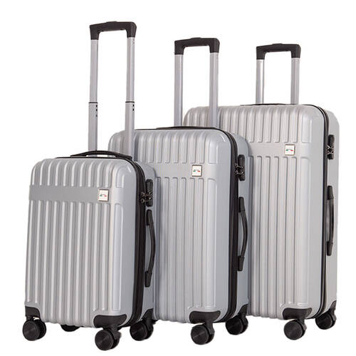 3pc Milano Decor Hardshell Travel Luggage/Suitcase Set - Silver