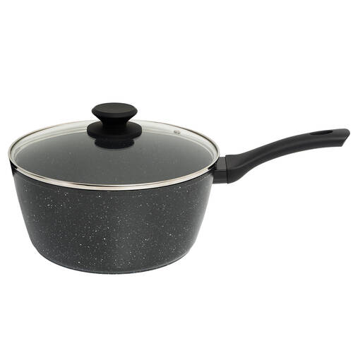 Stone Chef Aluminium Forged Non-Stick Saucepan w/ Lid 20x9.5cm - Grey