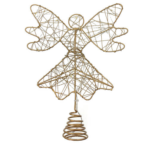 Santa's Helper Christmas Tree Metal Angel Topper Decoration 25cm