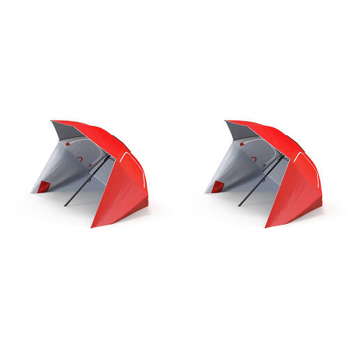2PK Havana Outdoor Beach Umbrella UV & Waterproof 180cm - Red