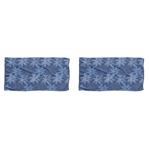 2PK Havana Outdoors Cotton 400GSM Beach Towel 86x160cm - Blue Palm