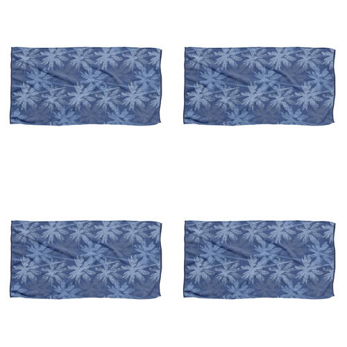 4PK Havana Outdoors Cotton 400GSM Beach Towel 86x160cm - Blue Palm
