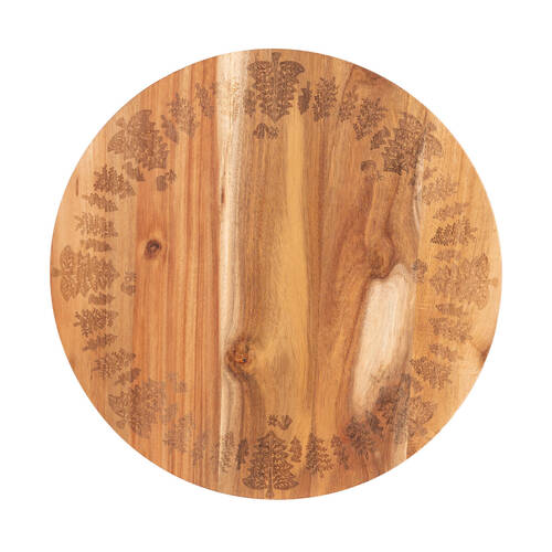 Bread and Butter 18in Wooden Lazy Susan Tray Round - Trees