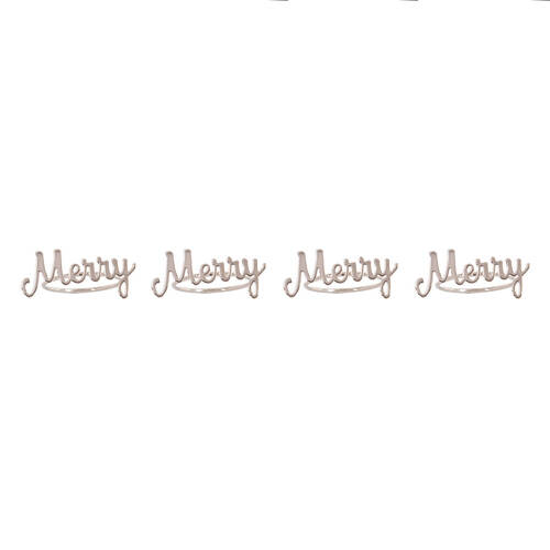 4pc Bread and Butter Alloy Merry Napkin Rings - Silver