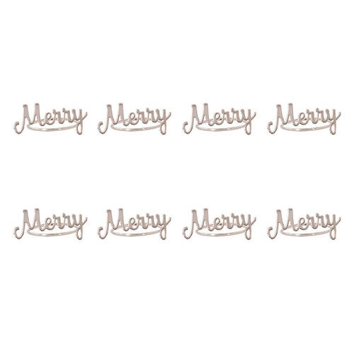 2x 4pc Bread and Butter Alloy Merry Napkin Rings - Silver