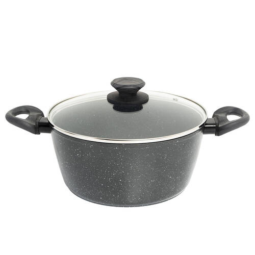 Stone Chef Forged Aluminium Casserole w/ Lid 24cm Non-Stick - Grey
