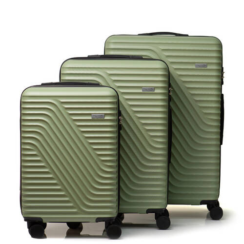 3pc Milano Atlantis ABS Travel Luggage/Suitcase Set - Sage Green