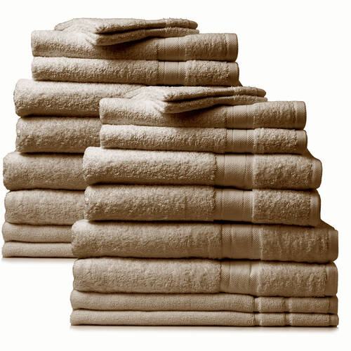 20pc Royal Comfort Regency Cotton Bath Towel Set - Beige