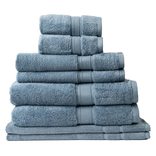 8pc Royal Comfort Zero Twist Soft Absorbent Cotton Towel Set - Denim