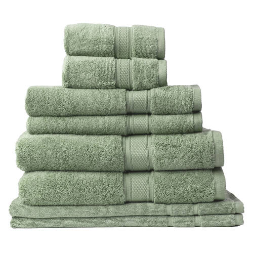 8pc Royal Comfort Zero Twist Soft Absorbent Cotton Towel Set - Sage Green