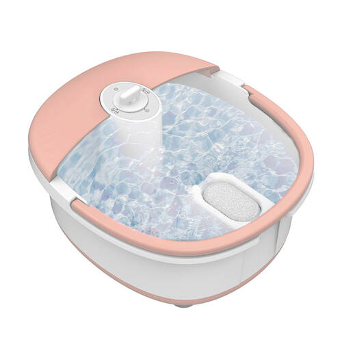 Pure Spa Revive 4.5L Heated Foot Spa Foot Bath 43x37cm - White/Pink