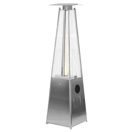Havana Outdoors Steel Gas Pyramid Patio Heater 227x52cm - Stainless