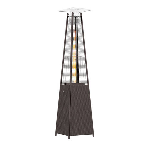 Havana Outdoors Steel Gas Pyramid Patio Heater 227x52cm - Rattan