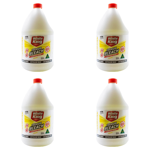 4PK White King Premium Multi Purpose Liquid Bleach Cleaner 2.5L - Lemon