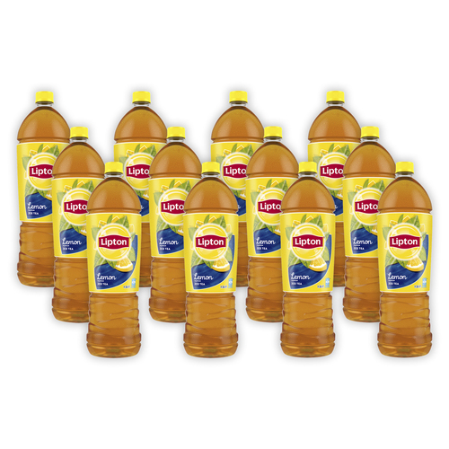 12pc Lipton Ice Tea Lemon Flavoured Drink Bottles 1.5L