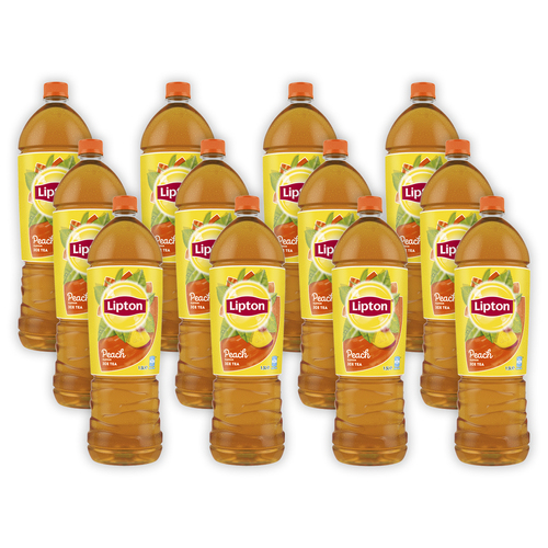 12pc Lipton Ice Tea Peach Flavoured Drink Bottles 1.5L