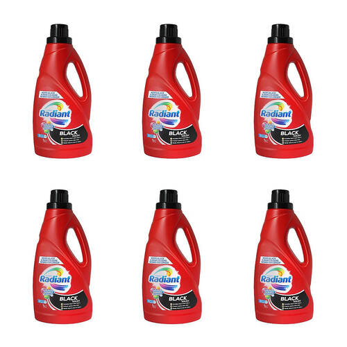 6PK Radiant Black Wash Laundry Liquid for Top & Front Loaders 1L