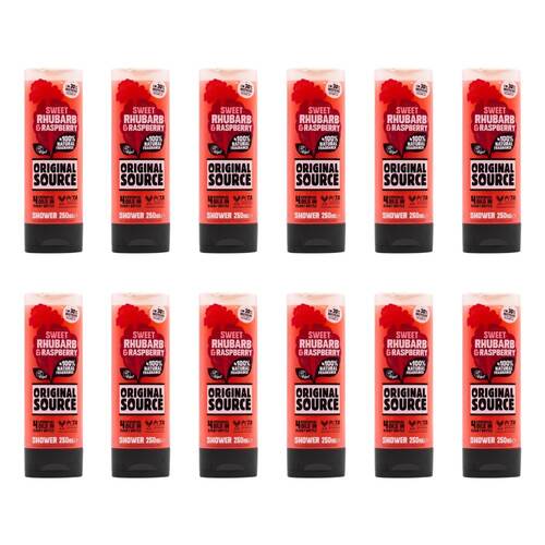 12PK Original Source 250ml Shower Gel Sweet Rhubarb & Raspberry
