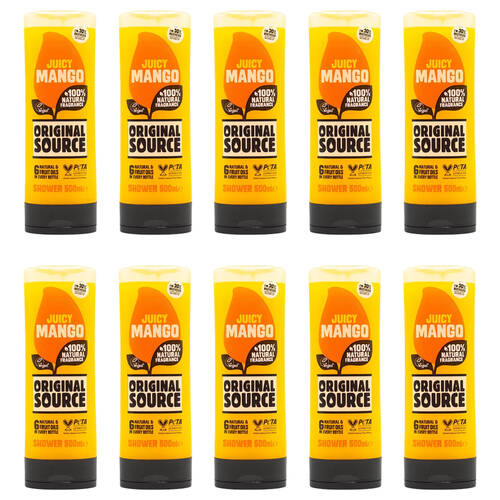 10PK Original Source 500ml Shower Gel Body Wash Juicy Mango