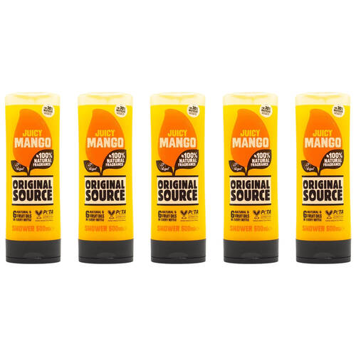 5PK Original Source 500ml Shower Gel Body Wash Juicy Mango