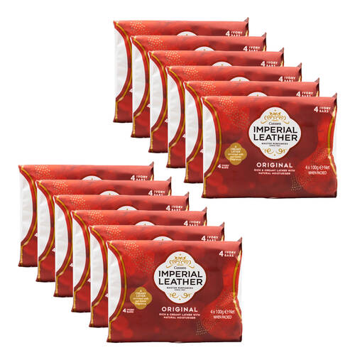 12x 4pc Imperial Leather 100g Ivory Soap Bars Original Moisturising/Nourishing