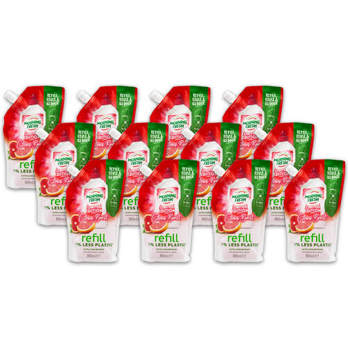 12PK Morning Fresh 800ml Dishwashing Liquid Refill Citrus Burst