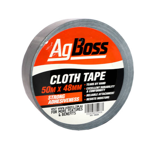 AgBoss Durable Multi Purpose PVC Black Cloth Tape 48mm x 50m