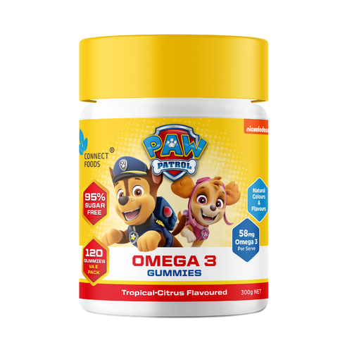 120pc Connect Foods Paw Patrol Gummies Tropical-Citrus Flavoured 300g