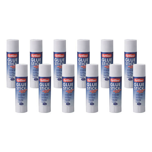 12pc Artline Purple/Clear Disappearing Glue Stick 40g 