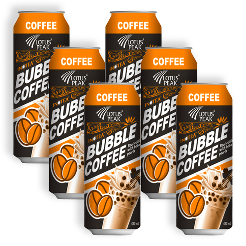 6pc Lotus Peak Bubble Tea Coffee With Boba Pearls 490ml
