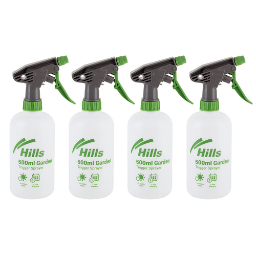 4PK Hills Garden Trigger Handle Water/Liquid Sprayer 500ml