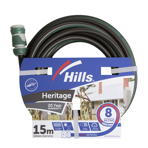 Hills Heritage Garden Watering Hose 12mm x 15M Kink Resistant