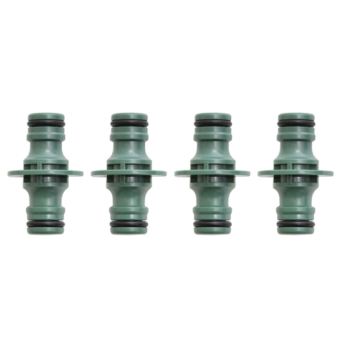 4PK Hills Hose Coupling M To M Joiner Unit 12mm Green/Grey